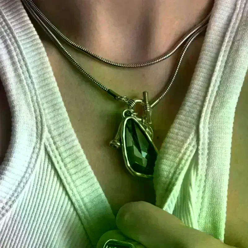 جديد طويل قلادة الإناث الشتاء سترة سلسلة غير النظامية كريستال قلادة جالبة للحظ المختنق قلادة للنساء هدايا أنيقة