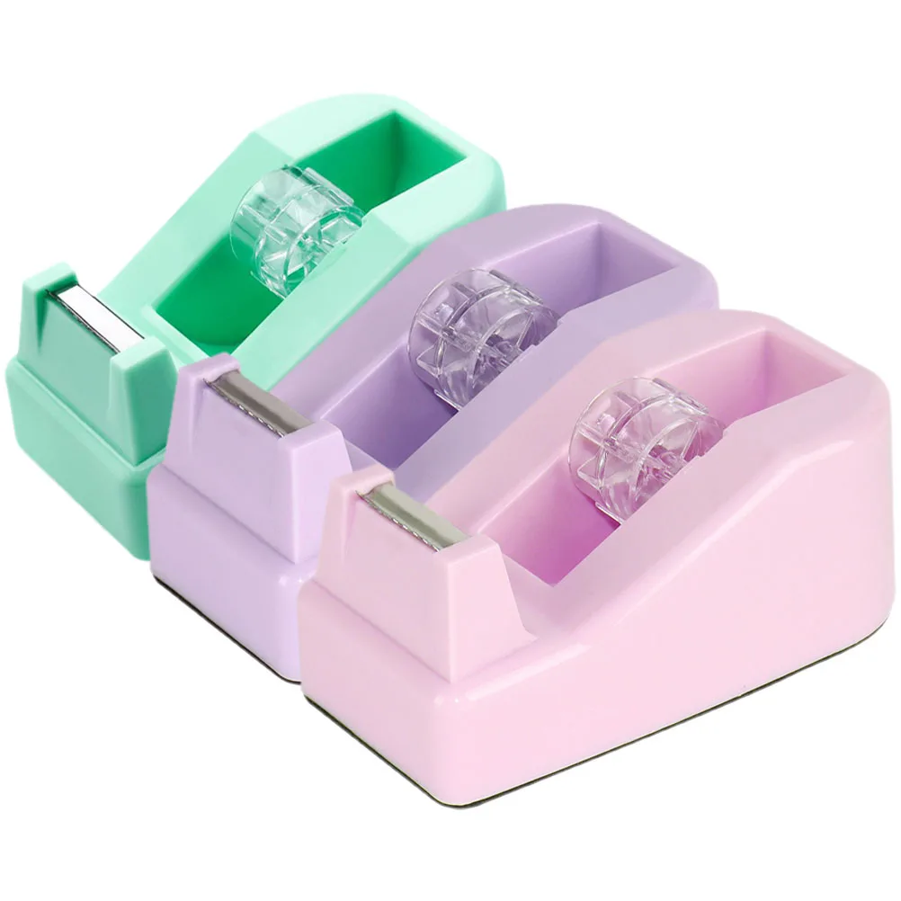 3Pcs Colorful Tape Dispenser Compact Design Smooth Cutting Performance Ideal for Home Office Desk Use Small Tape Holder