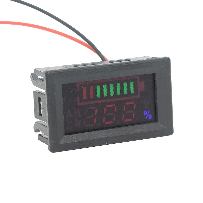 Color Double Display Voltmeter Battery indicator 6V~120VAdjustable Suitable for Lithium Lead-Acid Batteries, Etc.