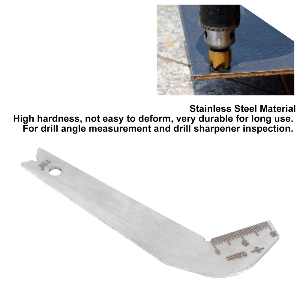 2 PCS 118 Degree​ Drill Bit Angle Gauge​ Stainless Steel​ 0.5mm Measurement​ Drill Sharping Tools​ 0-20mm Range