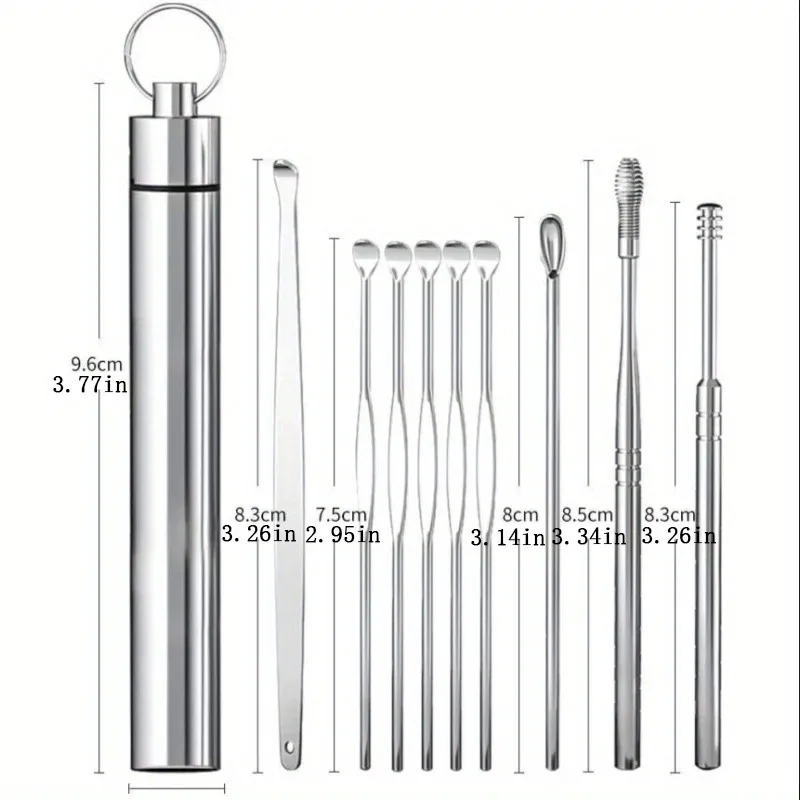 Ear Cleaner Ear Wax Pickers Stainless Steel Earpick Wax Remover Piercing Kit Earwax Curette Spoon Care Ear Clean Tools