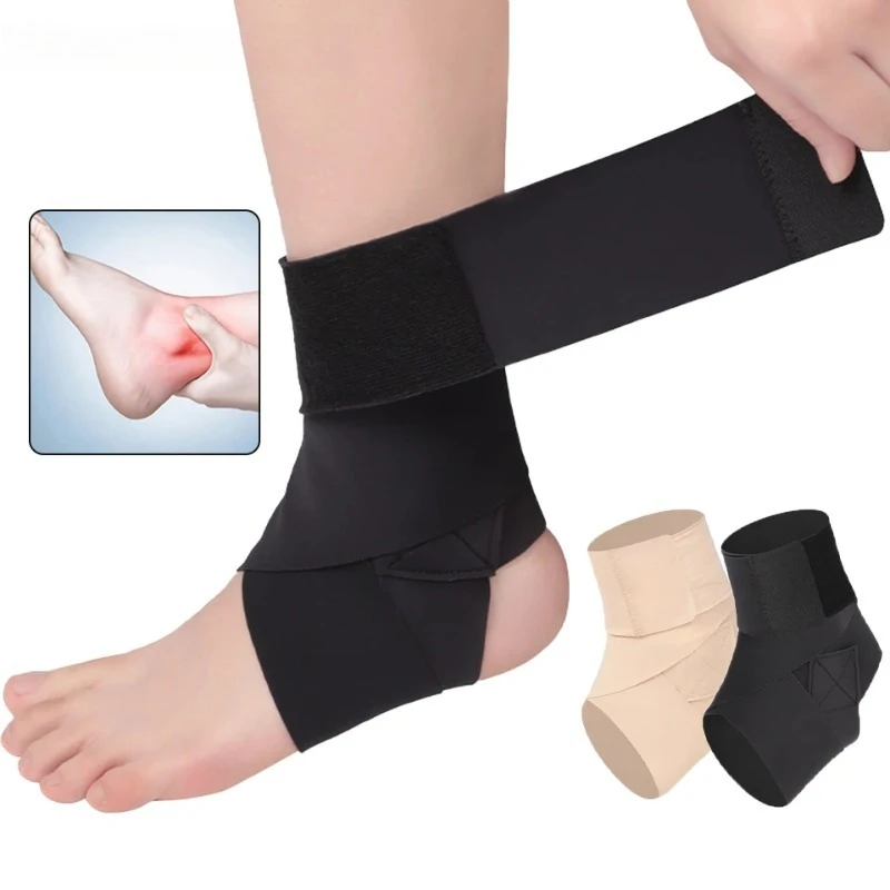 1Pcs Adjustable Slim Ankle Support Guard for Injury Recovery Ligament Strain Sprain Immobilization with Pressure Straps