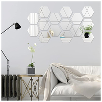 15pcs Hexagon Mirror Wall Stickers DIY Art Wall Decoration Living Room Bedroom Bathroom Home Decor Washable Acrylic Wall Decals