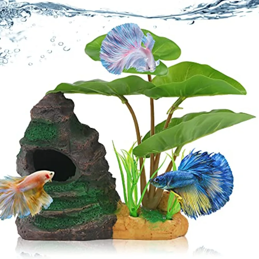 

Бетта, коврик для листьев рыбы, гамак, украшение для аквариума, Cichlid, аквариум, смола, рок, горная пещера, украшения, миска для рыбы, украшения для Sl