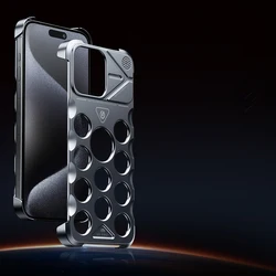 Aluminum Alloy Hollow Frameless Cooling Phone Case For iPhone 16 15 14 13 Pro Max 16pro Aromatherapy Four Corner Anti Drop Cover