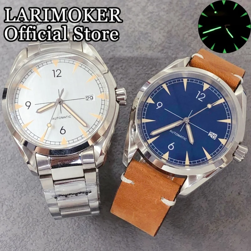 

LARIMOKER 40 мм сапфировое стекло корпус из нержавеющей стали с ремешком мужские NH35 механические водонепроницаемые часы с автоматическим механизмом