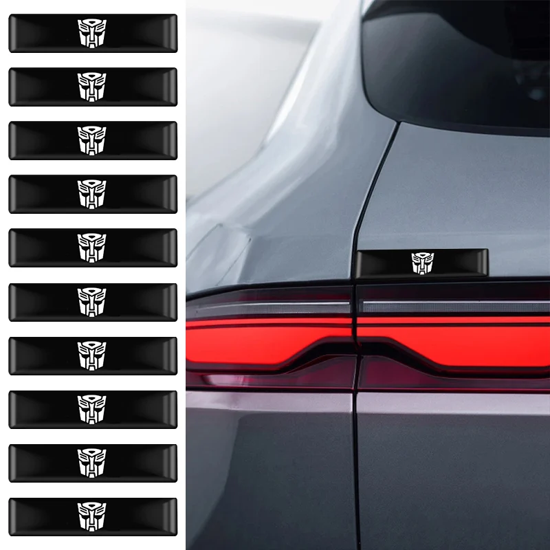 10pcs 3D Epoxy Resin Emblem Stickers Car Styling Transformers Badge Emblem Car Interior Decoration Decal Tools Auto Accessories