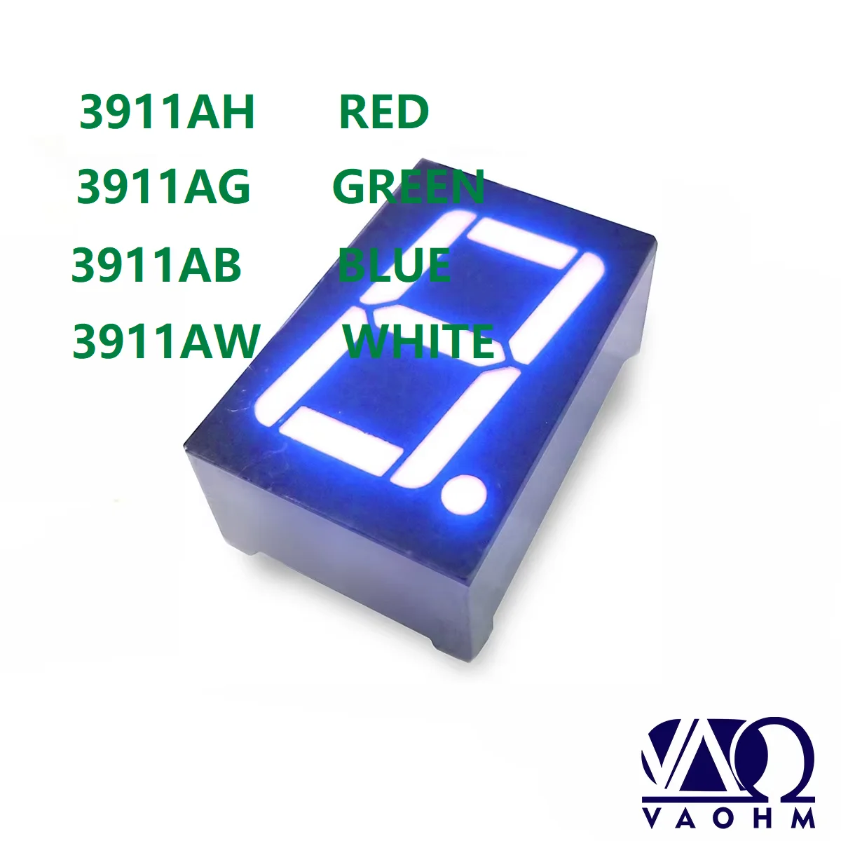

10 шт. 3911AH 3911AB 3911AG 3911AW 0,39-дюймовый семисегментный светодиодный дисплей с общим катодом, 10-контактный, красный, синий, зеленый, белый