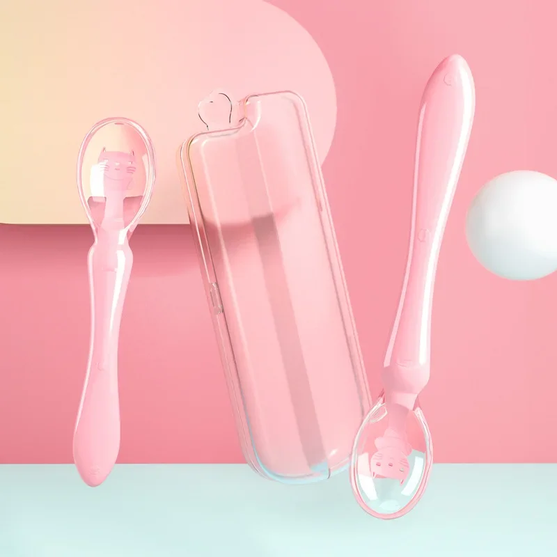 Cuillères d'alimentation en silicone souple pour bébés, cuillère d'entraînement, mangeoire, apprendre à manger de l'eau potable pour les tout-petits, ustensiles de couverts pour enfants