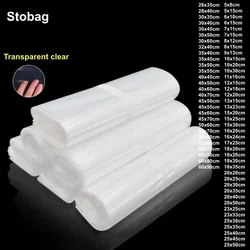 StoBag Wholesale PE Transparent Open Top Bag Plastic Large Package Pouches Clear Sealed Clothes Food Storage Waterproof Reusable