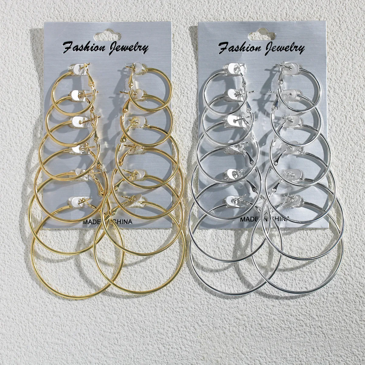 Versatile Earrings for Women to Look Thin, Internet Celebrity 1 Set, 6 pairs of smooth C-ring Earrings Combination, Simple and F