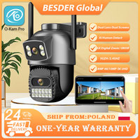 10MP 5K Wifi IP Camera Outdoor 2.4GHZ 5GHZ PTZ Surveillance Camera Dual Lens Dual Screens Email Alert 4K Security Protection