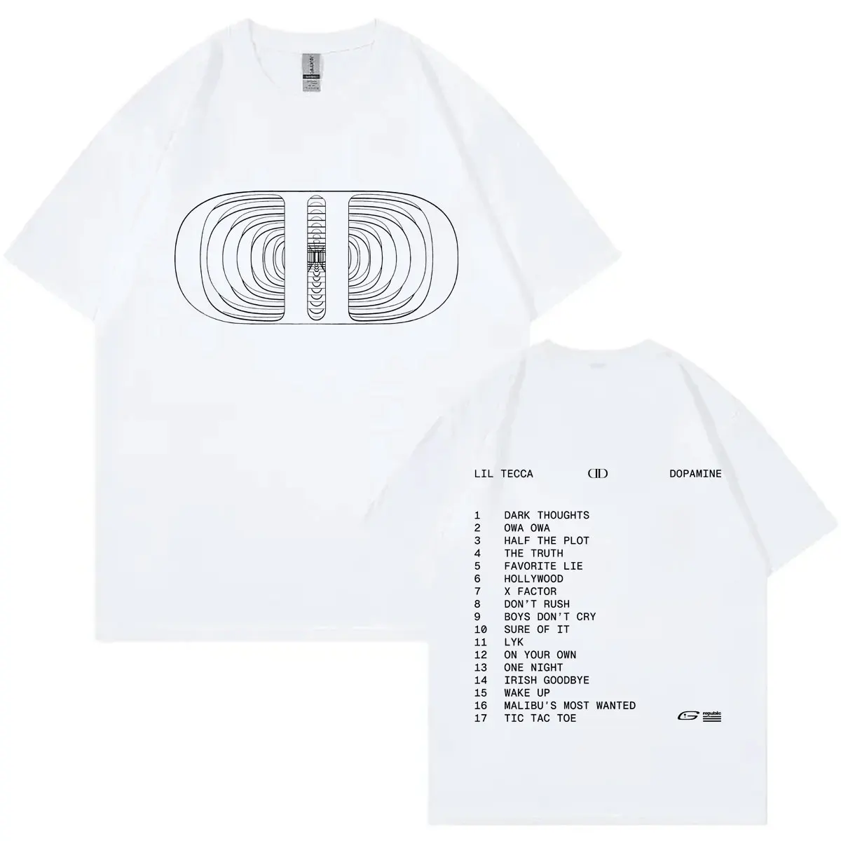 Rapper Lil Tecca Dopamine 2025 New Album Merch T-shirt Fashion Hip Hop Short Sleeve T Shirts Men Women Casual Oversized T-shirts