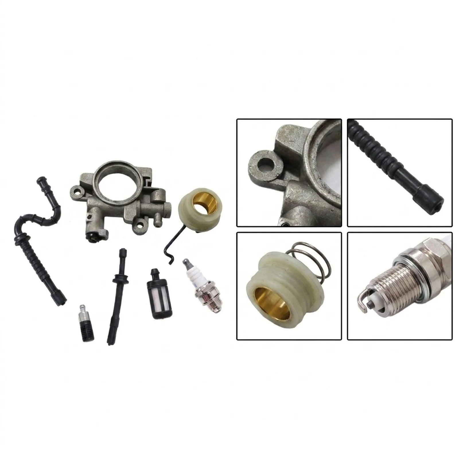 & Fuel Line MS390 Set for chainsaw & for Worm Gear Spring Oil Pump Kit Spark for 1127 640 3200 1127 640 3204 &