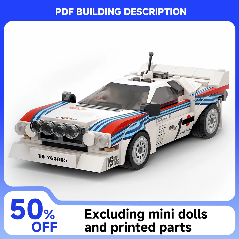 

244PCS MOC Lancia Rally 037 Martini Racing - 1983 Monte Carlo Rally Racing Building Blocks DIY Toy Bricks New Year Holiday Gift