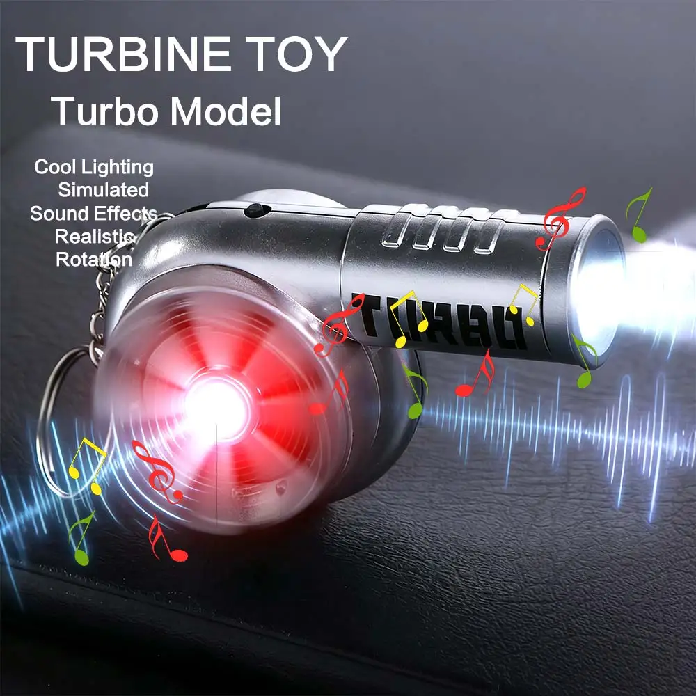 Fashion With Sound Turbo Key Chain Light Torch Car Keyring Turbocharging Pendant Glowing Plastic Simulation Turbo