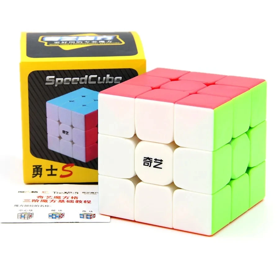 QiYi Speedcube Warrior S 3x3 매직 큐브, 스티커리스 전문 3x3 스피드 퍼즐, 어린이 게임 큐브 매직