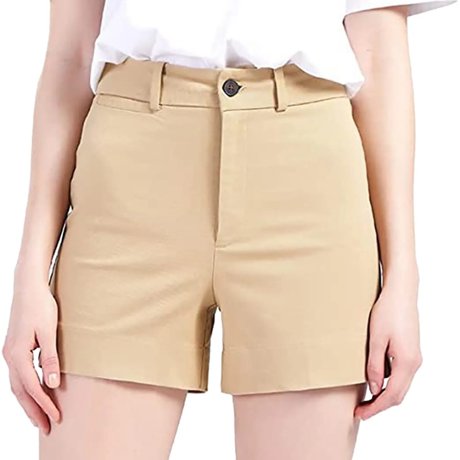 

Women's Shorts Stretch Twill Regular Fit Pocket Hiking Shorts Summer Casual Solid Color Simple Athletic Shorts Women's Pants