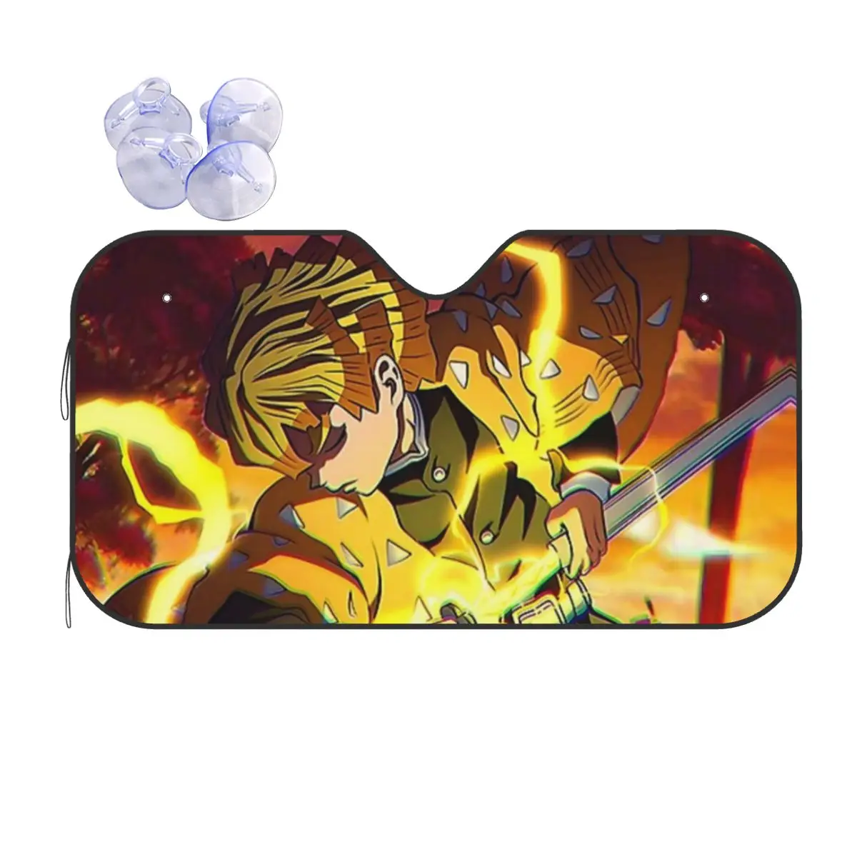 أنيمي شيطان القاتل كامادو تانجيرو ظلة الزجاج الأمامي سيارة الزجاج الأمامي نافذة الشمس قناع اكسسوارات يغطي