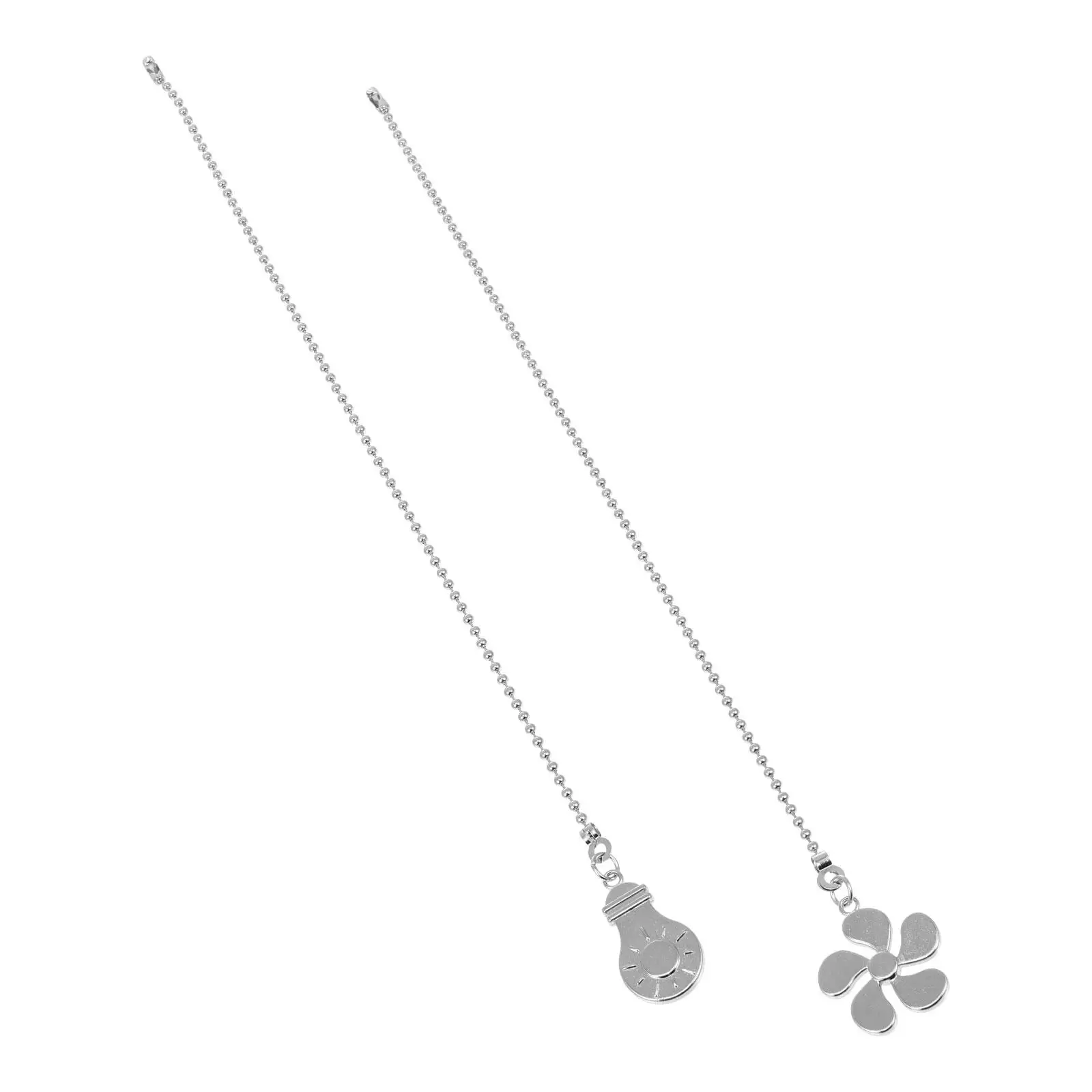 2 Pcs Pendant Chain Pull Ceiling with Running Silver Decor Extension for