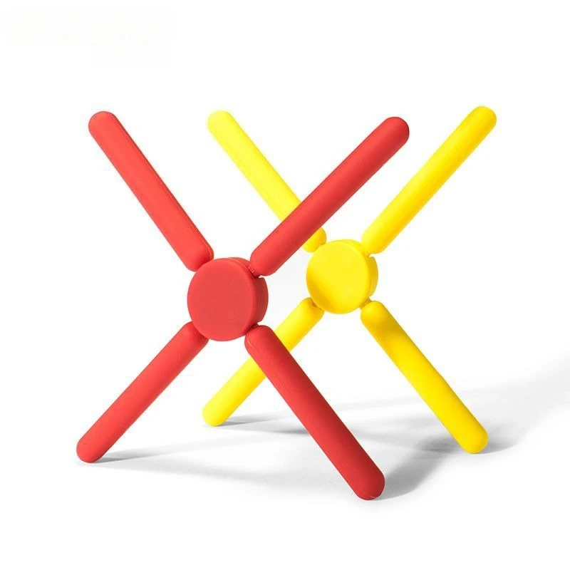 Cross-shaped Silicone Pot Mat, Foldable, Creative Kitchen Heat Insulation Mat & Coaster