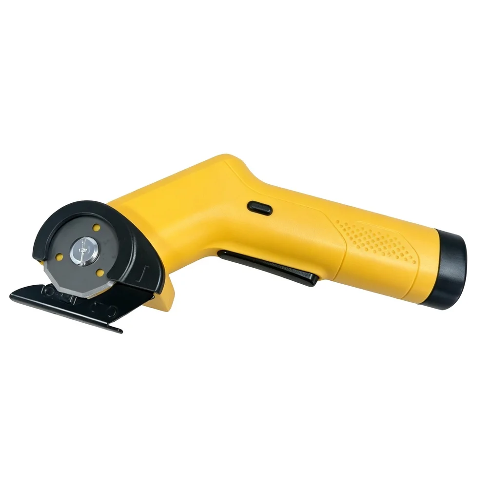 Yellow Cordless Electric Fabric Scissors Lithium Battery Powered Handheld Cloth Cutter For DIY Sewing Carpet Leather Crafting To