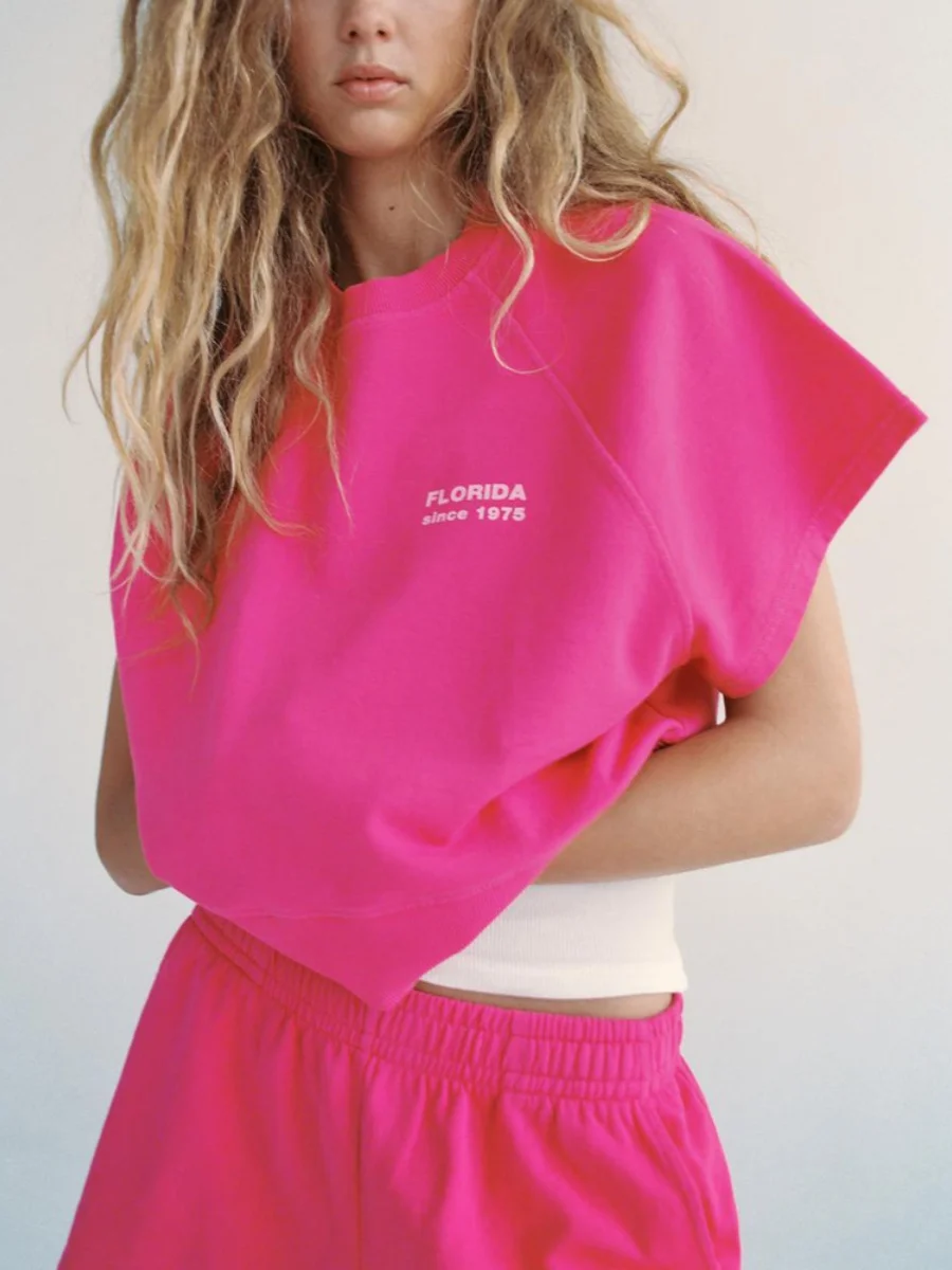 New Summer Women's Fce Sweatirt Elastic Waist orts Set ZA2024 Comfortable Breathable Faionable Ladies' Outfit