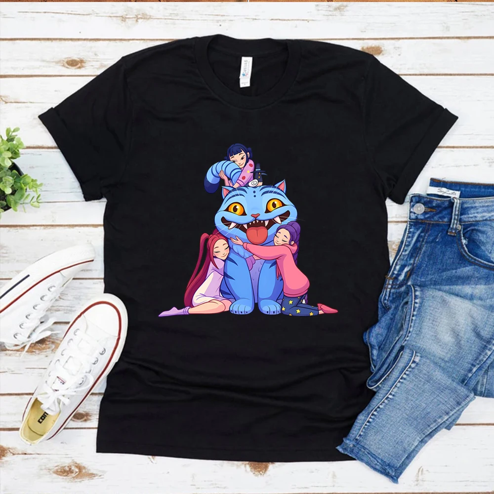 Derpy bleu tigre et Huntrix fille Mira Rumi Joey chemises mignon jeunesse chasseurs de démons T-shirt à la mode à manches courtes Harajuku hauts