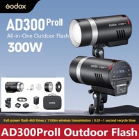 Godox AD300PRO II Portable Strobe Light TTL HSS 1/8000s 2.4G Wireless with RGB LED & 3000mAh Battery for Canon Nikon Sony