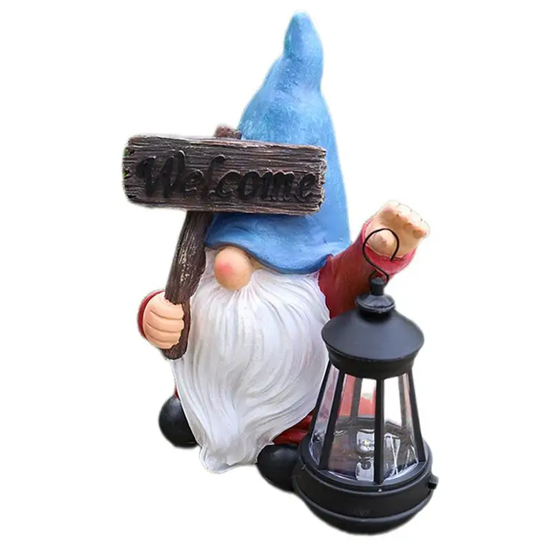 Solar Garden Statue Lights Garden Gnome Decorations with Solar Lights Solar Garden Statues Outdoor Gnomes Decorations for Yard