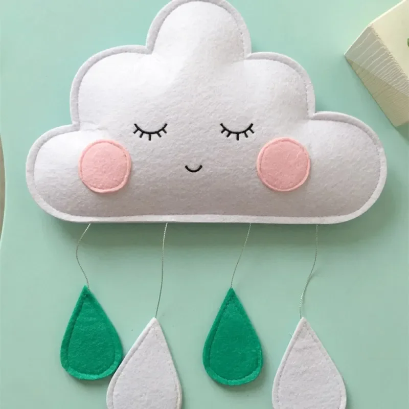 Nordic Style Children Tent Hanging Decoration Cloud Raindrop Pendant Girl Room Decor Nursery Baby Tent Ornament Photography Prop