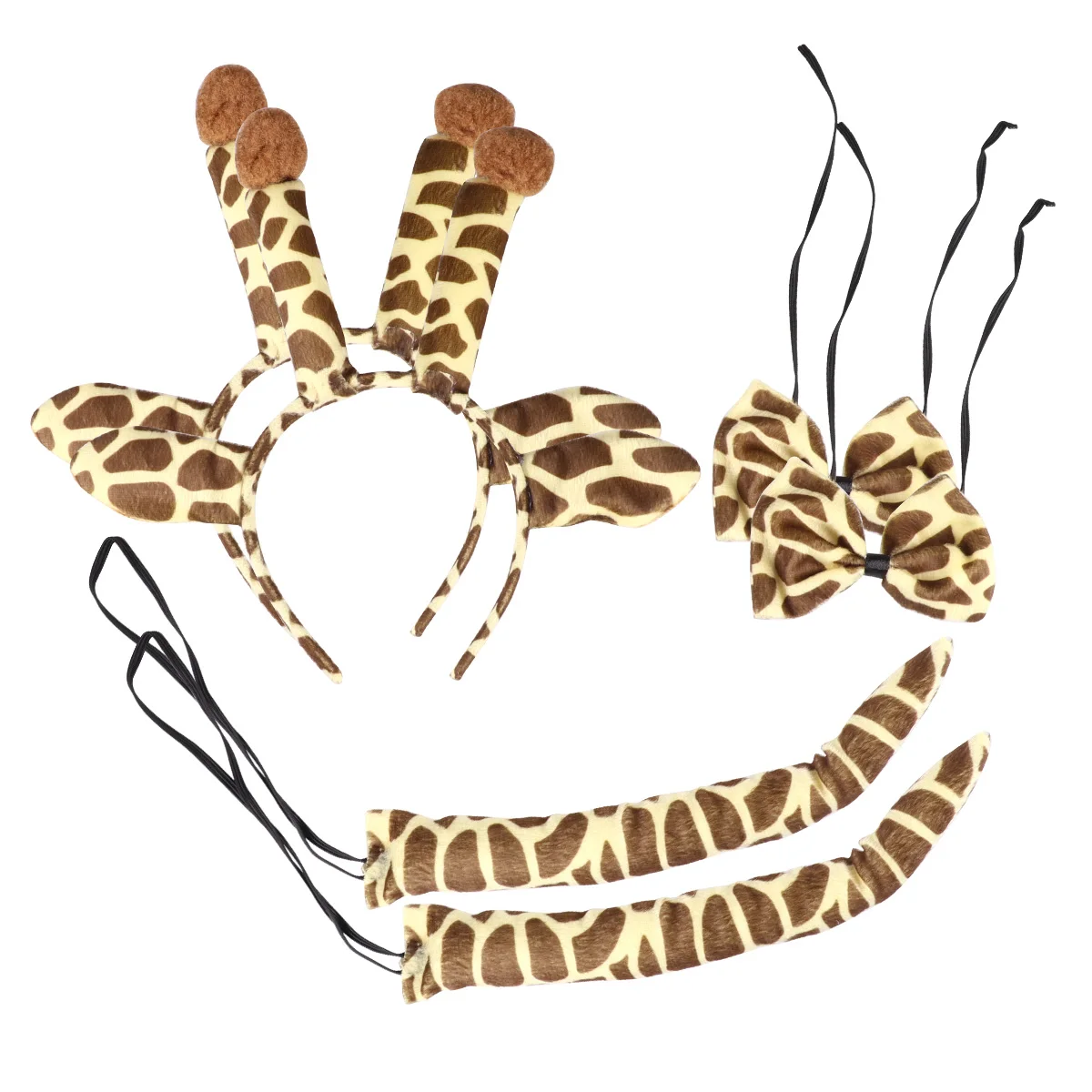 

2 комплекта, повязка на голову с изображением жирафа, аксессуары для косплея животных, обруч для волос с ушками, реквизит для фотосессии для детей и взрослых, вечерние маскарадный костюм с бантом