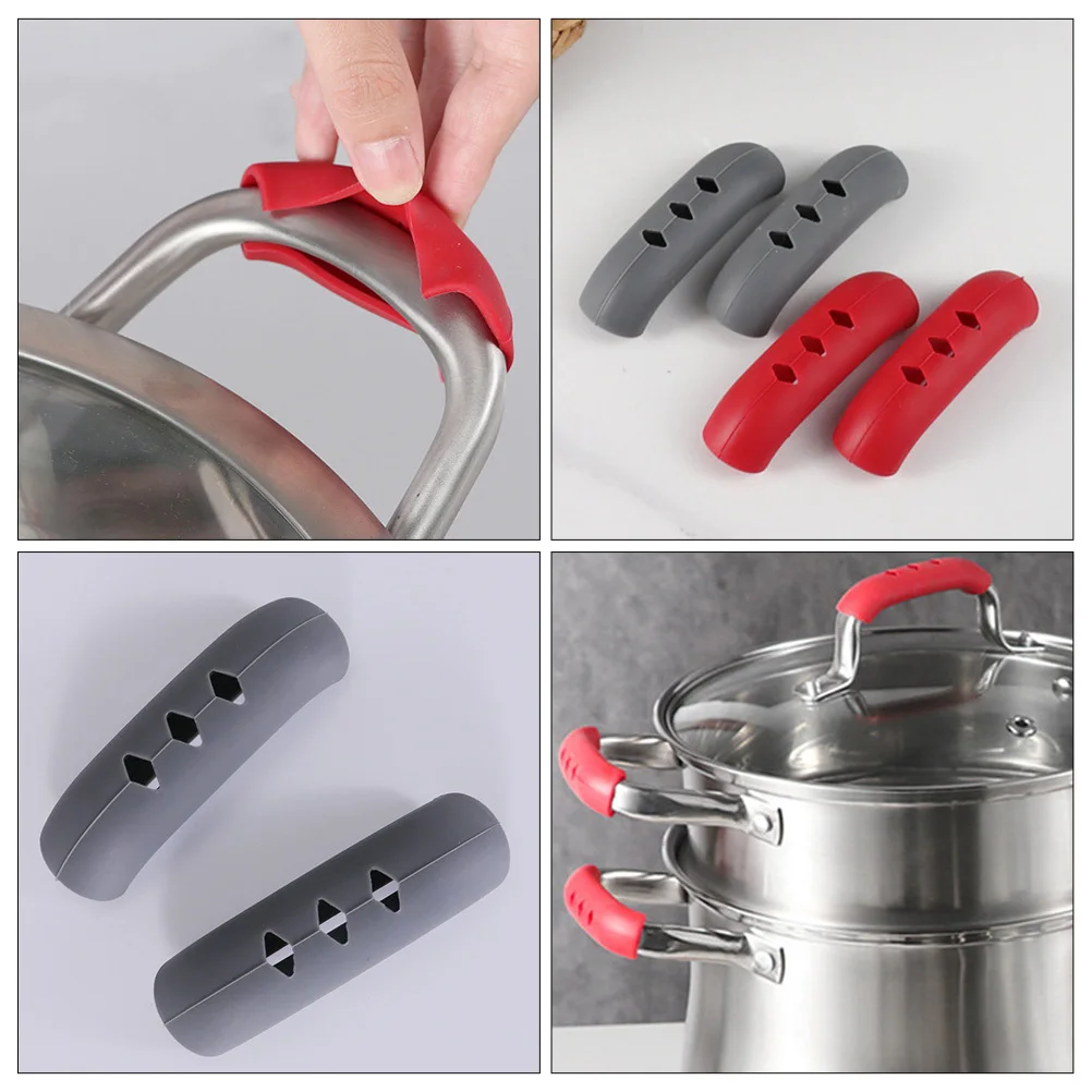 

12Pcs Heat-Resistant Handle Protectors Anti-Scald Silicone Covers for Soup Pot Pan Frying Pan Kitchen Cookware Use