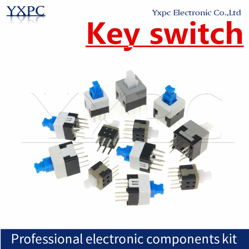 10Pcs Non-Self-Locking Switch / Self-Locking Switch 5.8*5.8 7*7 8*8 8.5X8.5MM Button Key Switch 5.8x5.8mm 7x7mm 8x8mm 8.5x8.5mm