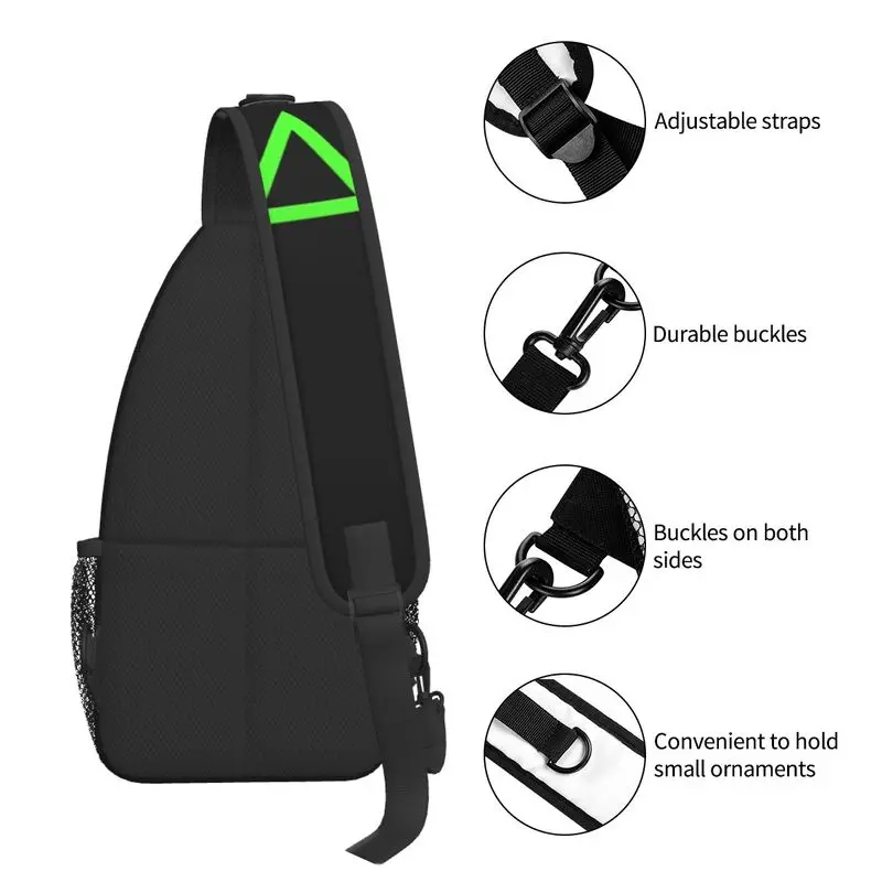 Controlador de jogo legal triângulo botões sling sacos para viajar masculino peito crossbody mochila ombro daypack