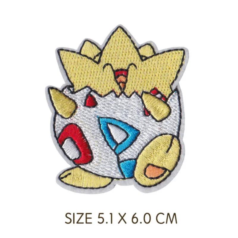 Stoffaufnäher Pikachu Kleidungsaufkleber Aufnähbare Stickerei-Applikationen Zum Aufbügeln auf Kleidung Cartoon DIY Kleidungsdekoration