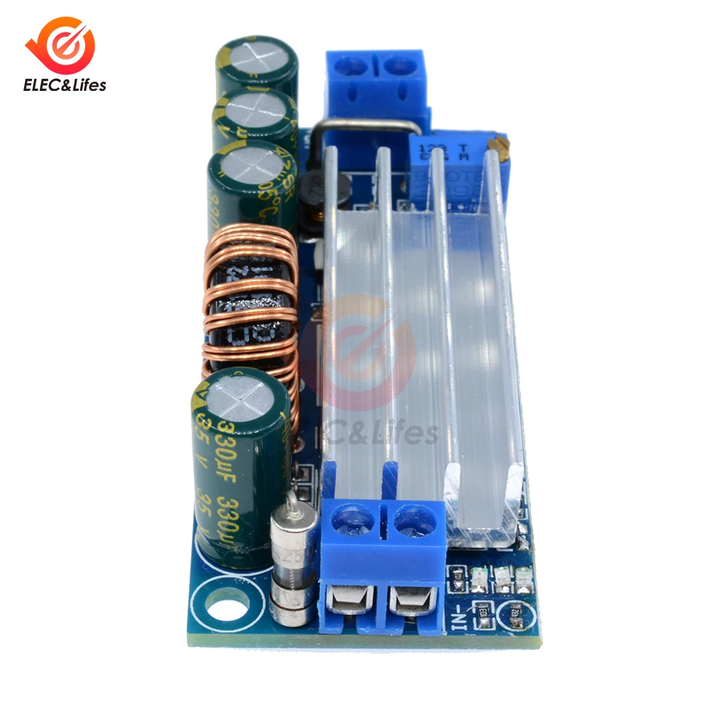 AT35 DC-DC 5-30V to 0.5-30V Power Step Up Down Converter Module 3A 35W Buck Boost Board Overcurrent Protection Power Supply