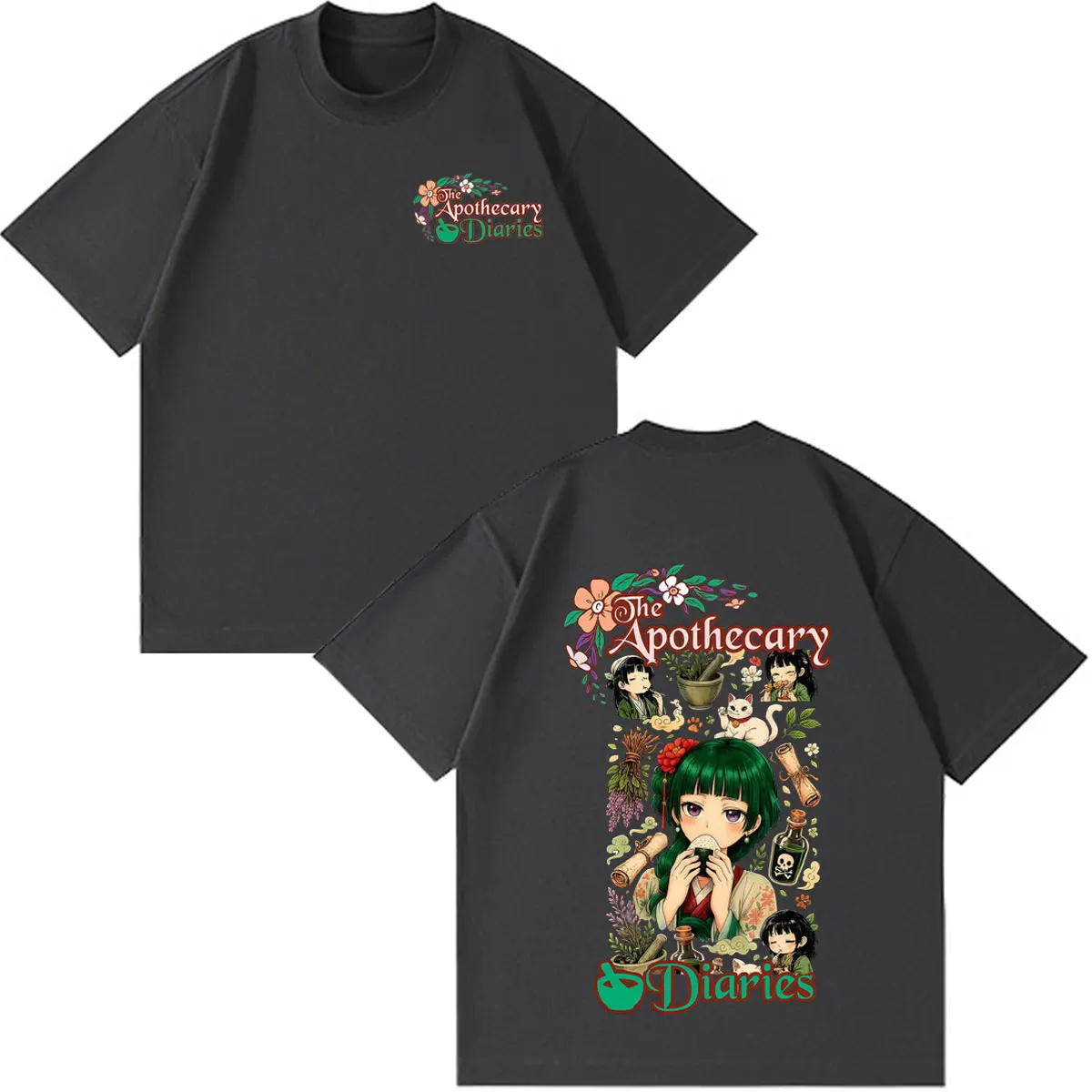 Anime The Apothecary Diaries Maomao Print T Shirt Men Women Fashion T-shirt Short Sleeves Oversized Cotton T-shirts Streetwear