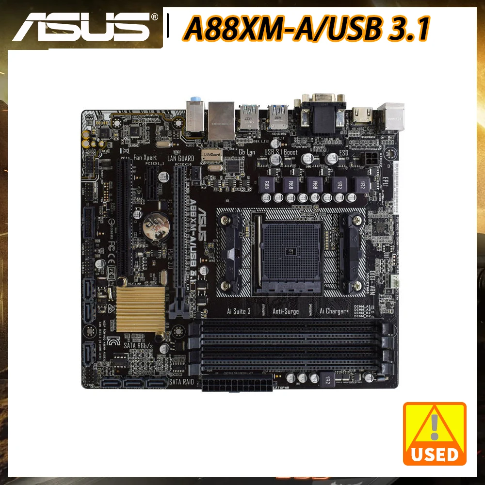 

Материнская плата ASUS A88XM-A/USB 3,1 FM2, материнская плата DDR3 AMD A88X 32 Гб PCI-E X16 DV VGA USB3.0 с поддержкой A10/A8/A6/A4/Athlon Cpus