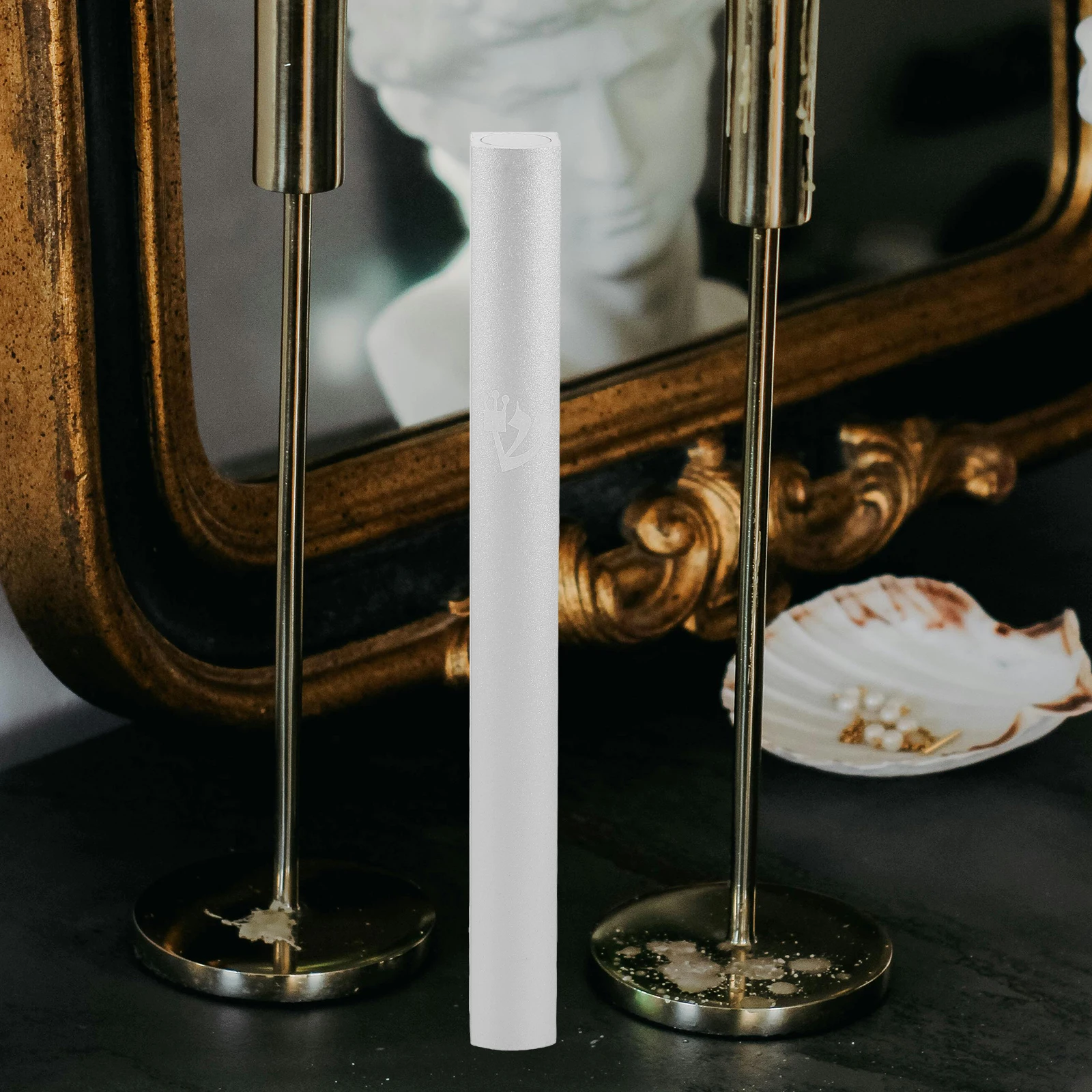 

Two White Decorative Door Columns Exterior Pillars for Garden Entrance Porch Solid Design Home Decoration Enhancement