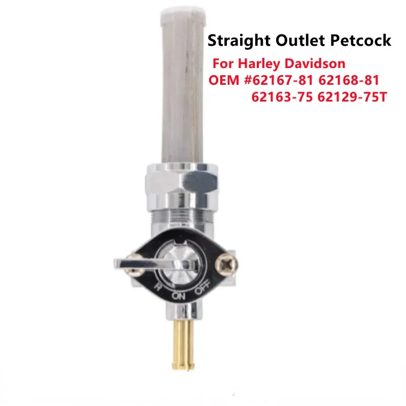 62167-81 62163-75 62129-75T 62168-81 Fuel Valve Petcock Straight Outlet 22mm For Harley Davidson Dyna Fuel Cock Tap Gas Tank