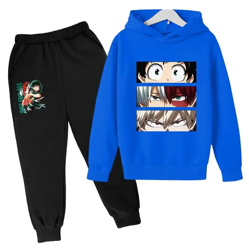 Baby boys Girl Clothing Sets My Hero Academia Hoodies Tops +Pants 2pcs Set 4-14 Years Birthday Suit Boys Tracksuits Suits