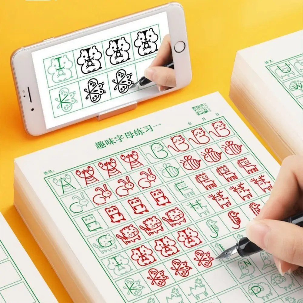 26 English letters Dot Matrix Digital Tracing Book Math Number Alphabets English Calligraphy Paper Handwriting Pinyin