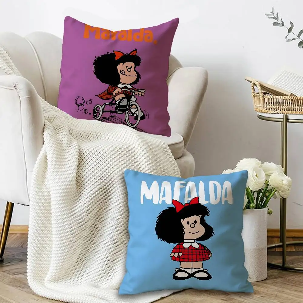M-Mafalda Socially-Conscious-Comic Pillow Cover for Bedroom Room and Living Room Sofa Decorative Cushion Cover
