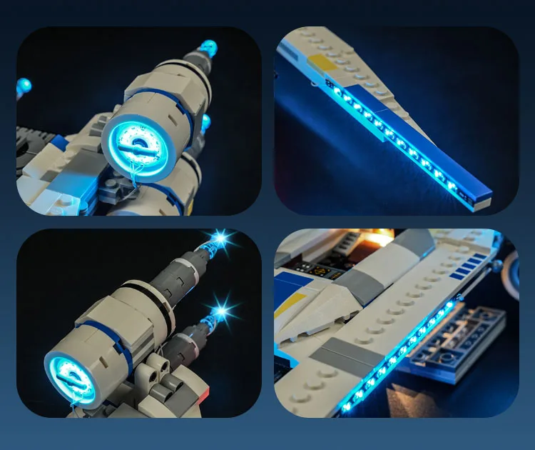 مجموعة الإضاءة لفيلم LEGO Rebel U-wing Starfighter 75399 Starings Wars لا تشمل مكعبات البناء (مجموعة إضاءة LED فقط)