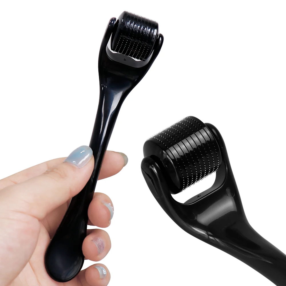 Rolo de microagulha para rosto e barba, 540 pinos, rolo de microagulhamento, kit de cuidados com a barba, cuidados com o cabelo, remoção de rugas