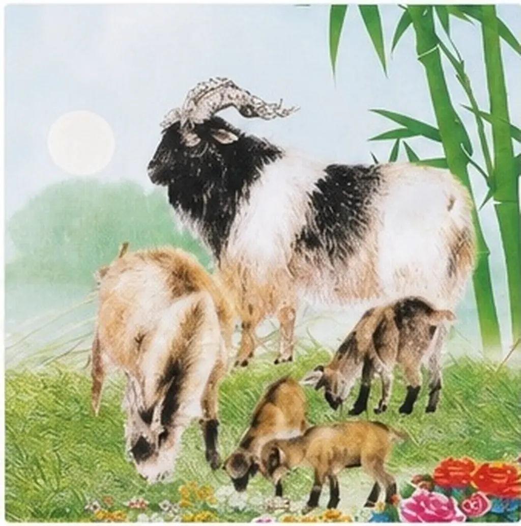 Chinese New Year 2027 Year of The Goat Wall Scroll Calendar Imitation Rattan Hanging Decorative Wall Calendar Zodiac Feng Shui