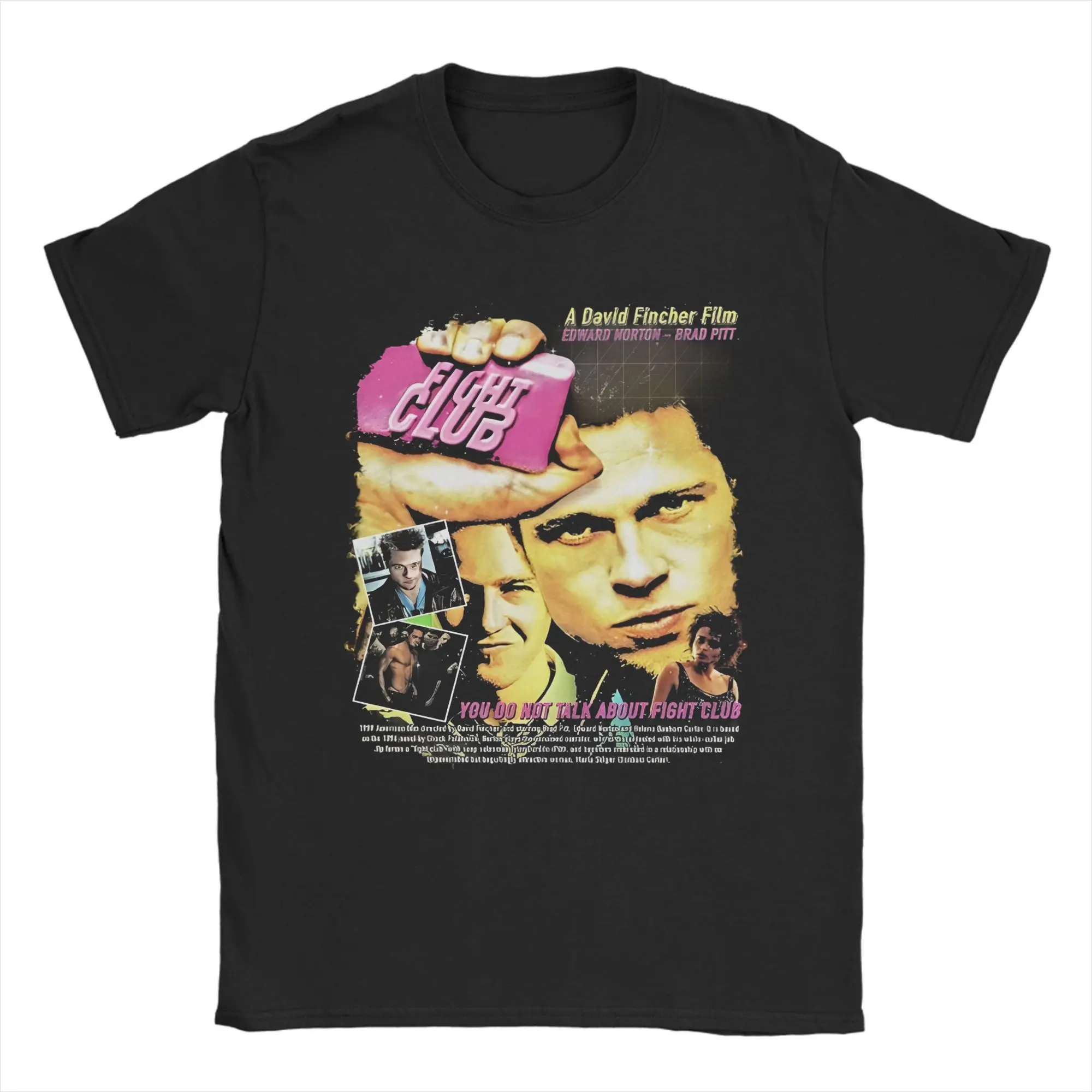 

Retro Movies Fight Club T-Shirt for Men Women Humor Pure Cotton Tee Shirt Round Collar Short Sleeve T Shirts Summer Clothing