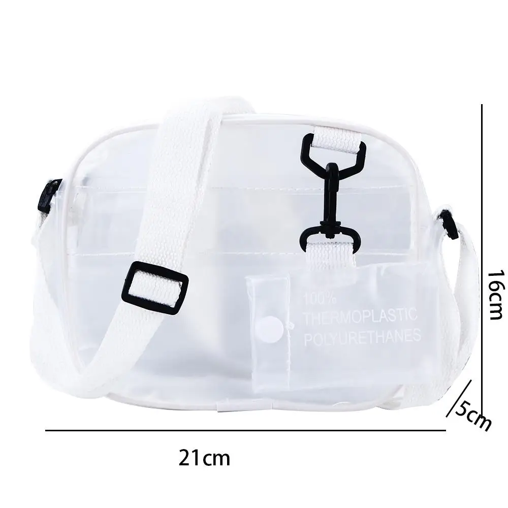 Jelly Small Phone Bags PVC Coin Purse Wide Straps Bag Transparent Bags Women Shoulder Backpack Crossbody Bag Korean Style Bag