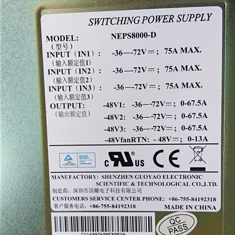 Fonte de alimentação do interruptor 8000W para Quidway 5000E NEPS8000-D